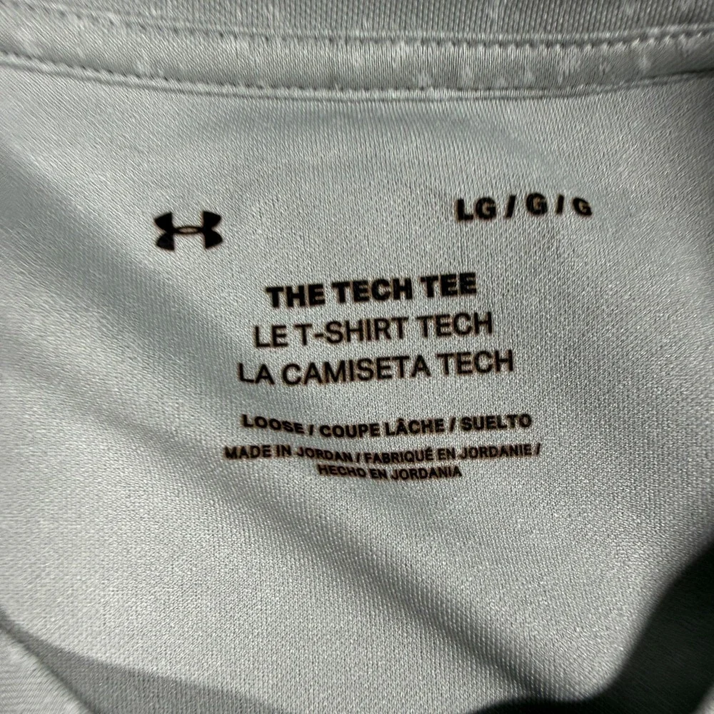 Under Armour T-Shirt Men L Silver The Tech Tee Loose Fit Speckled Athletic Top